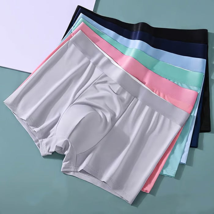 🔥❄️Men's Large Size Ice Silk Breathable Briefs (Multicolor, Pack of 10)❄️🔥