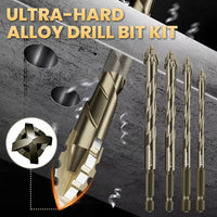 💥High-Strength 4-Flute Serrated Eccentric Drill Bit Kit - (Set of 13)💥