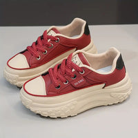 Korean Style Premium Women's Sneakers - Red - Rating (4.3 ⭐⭐⭐⭐⭐)