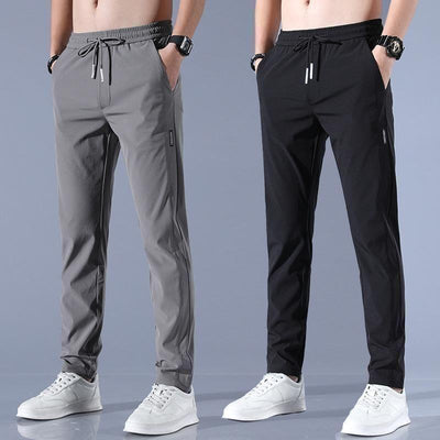 🔥Buy1 Get 1 Free💥🤩PREMIUM MEN'S HIGH STRETCH SKINNY LYCRA PANTS(Black & Gray-06) 🔥