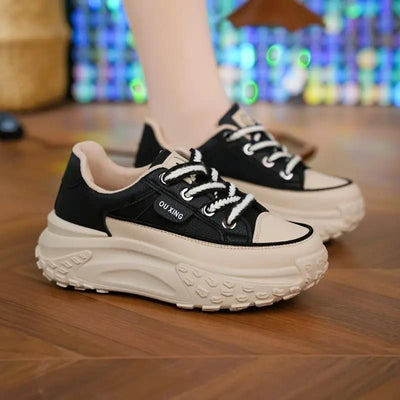Korean Style Premium Women's Sneakers - Black- Rating (4.3 ⭐⭐⭐⭐⭐)
