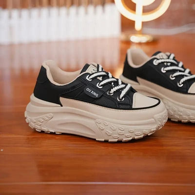 Korean Style Premium Women's Sneakers - Black- Rating (4.3 ⭐⭐⭐⭐⭐)