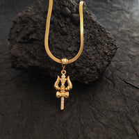 Trishul Om and Damru pendant with chain