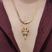 Trishul Om and Damru pendant with chain