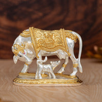 🔥Vastu Kamdhenu Cow with Calf Idol | Gold & Silver Plated🔥-Pre Diwali Sale 🔥