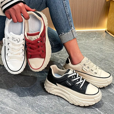 Korean Style Premium Women's Sneakers - Red - Rating (4.3 ⭐⭐⭐⭐⭐)