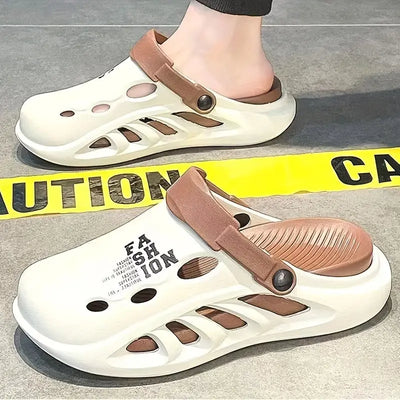 🔥Men's Imported Anti-slip Soft Clog's-DA-Beige-🔥
