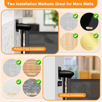 🔥Baby Door Stair Guard Pet Dog Retractable Safety Door Gate Portable🔥